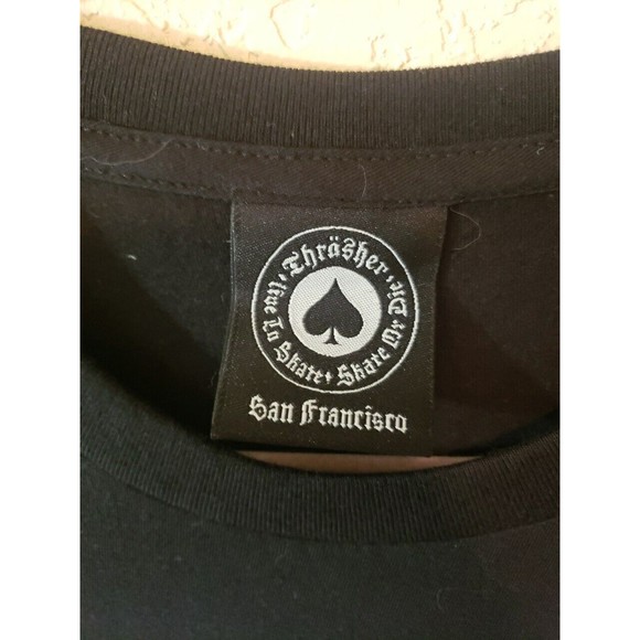 Thrasher Mens Logo Tshirt Short Sleeve Black Size Large - Picture 2 of 6